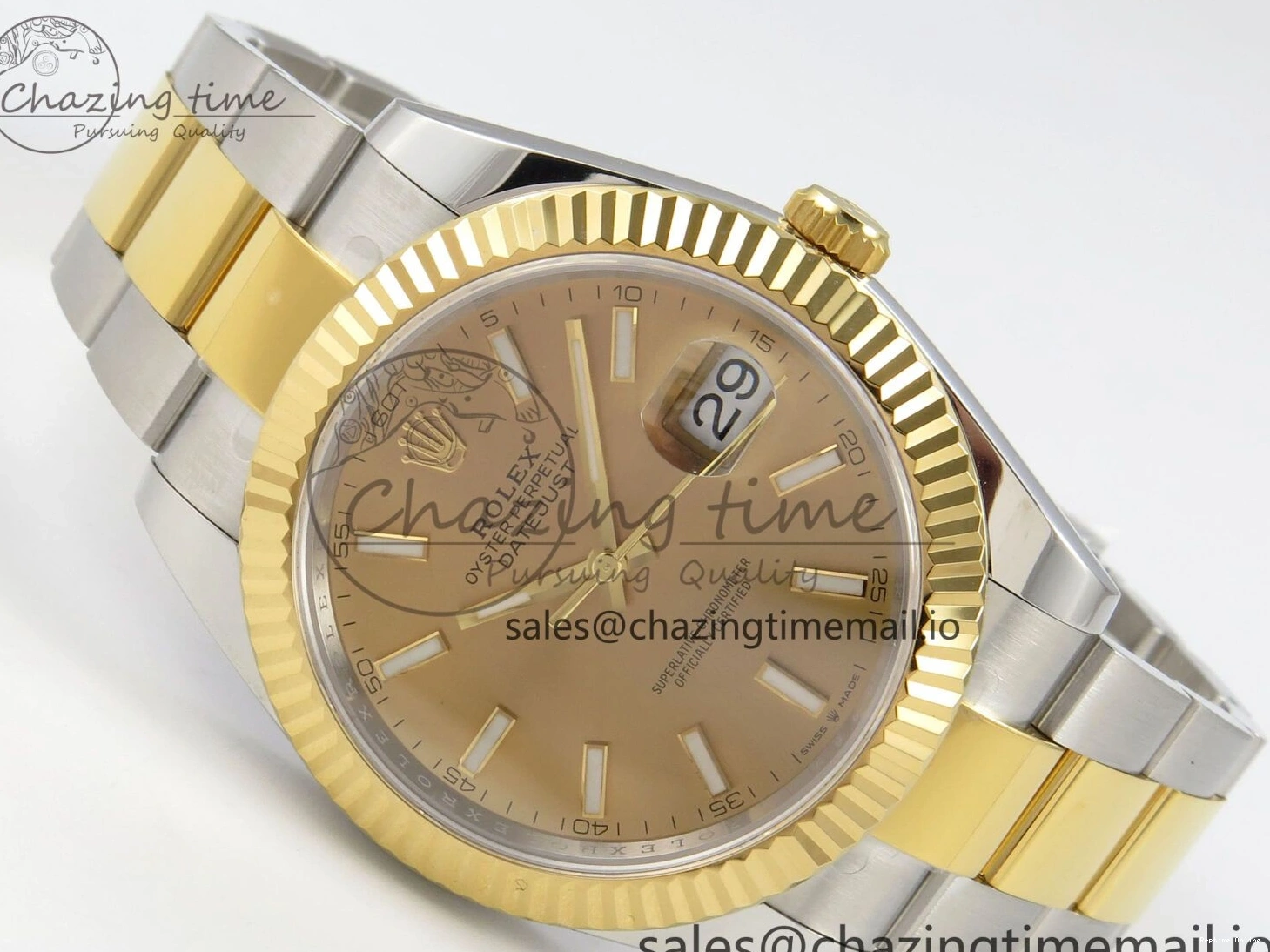 0113 Stretchable DateJust 41 126333 SS YG ARF 1:1 Best Edition YG Stick Dial on Oyster Bracelet SH3235 (Weighted) 211